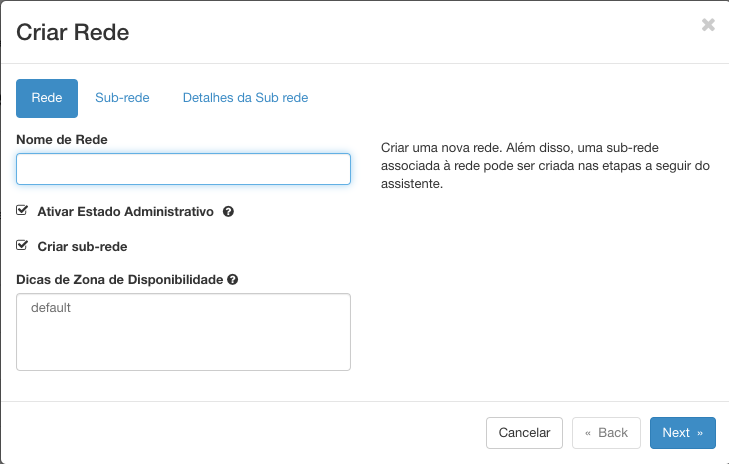 Criar Rede Cloud Serpro