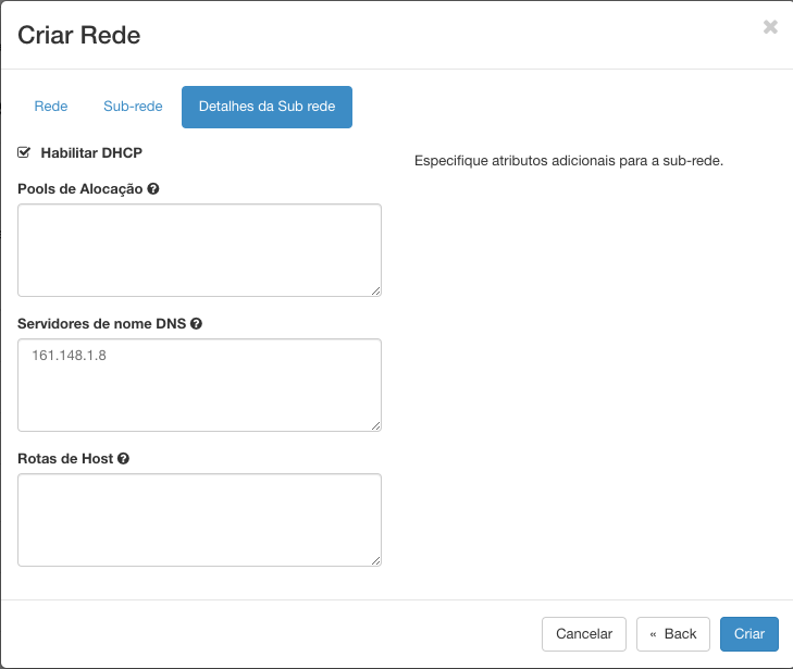 Criar Rede Cloud Serpro