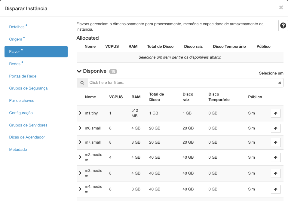 Detalhes da Instancia Cloud Serpro